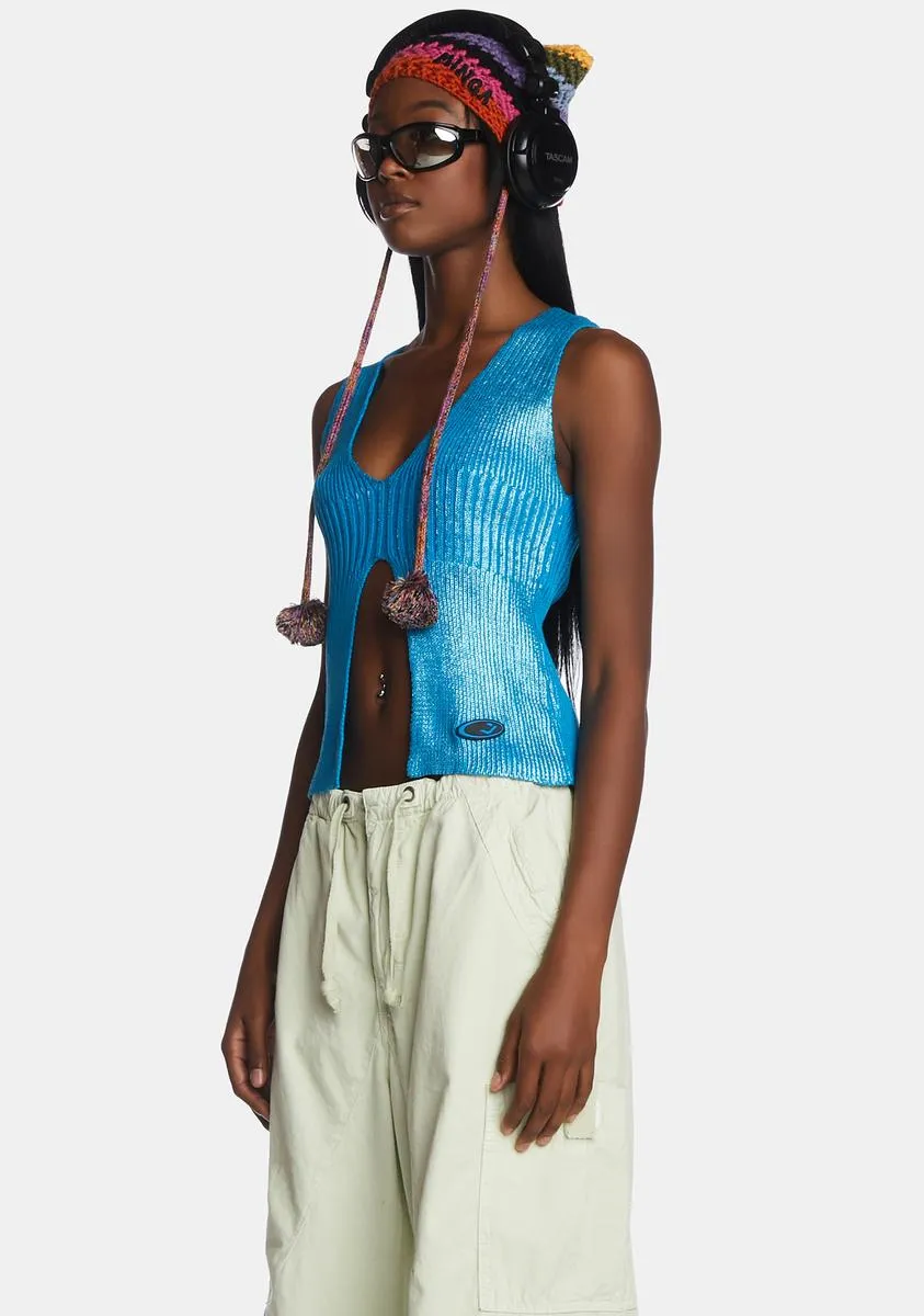 Steel Metallic Knitted Sliced Top sold by Dolls Kill product image thumbnail 2