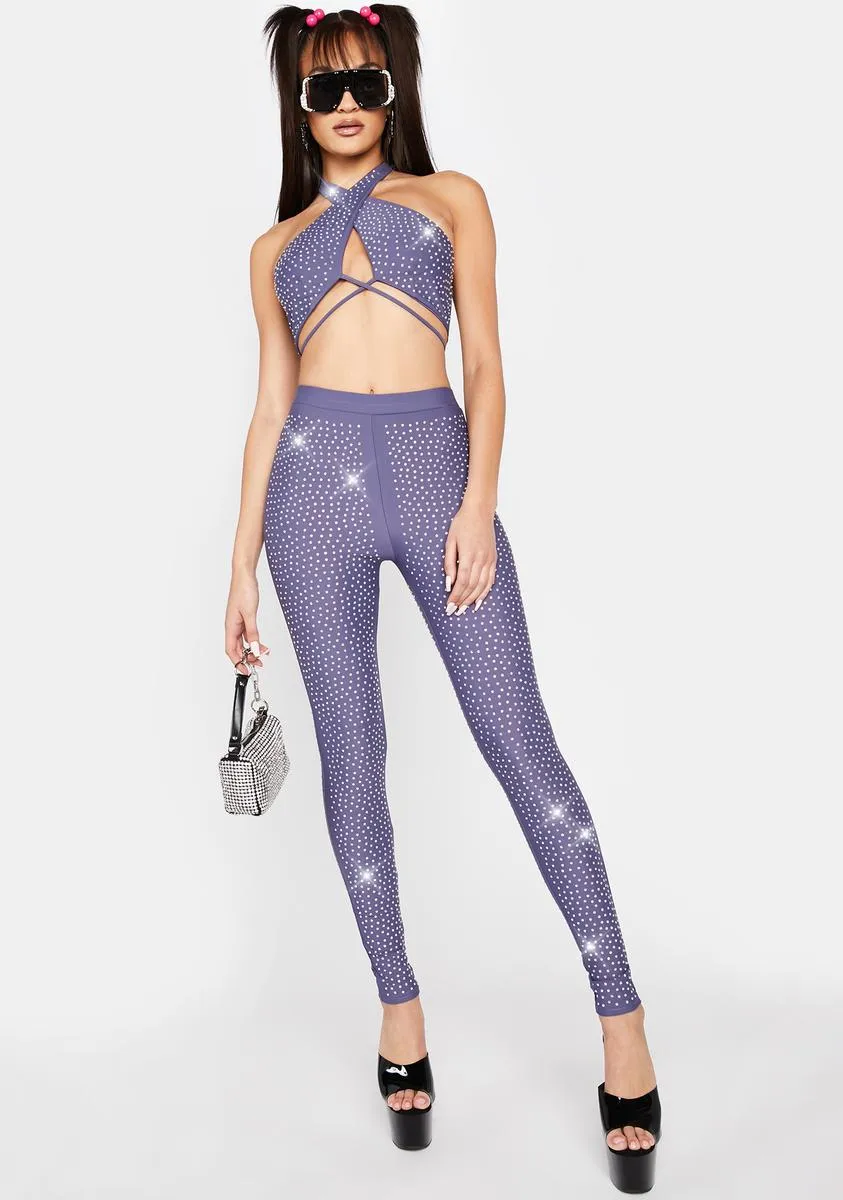 Dare To Dazzle Rhinestone Pants Set sold by Dolls Kill