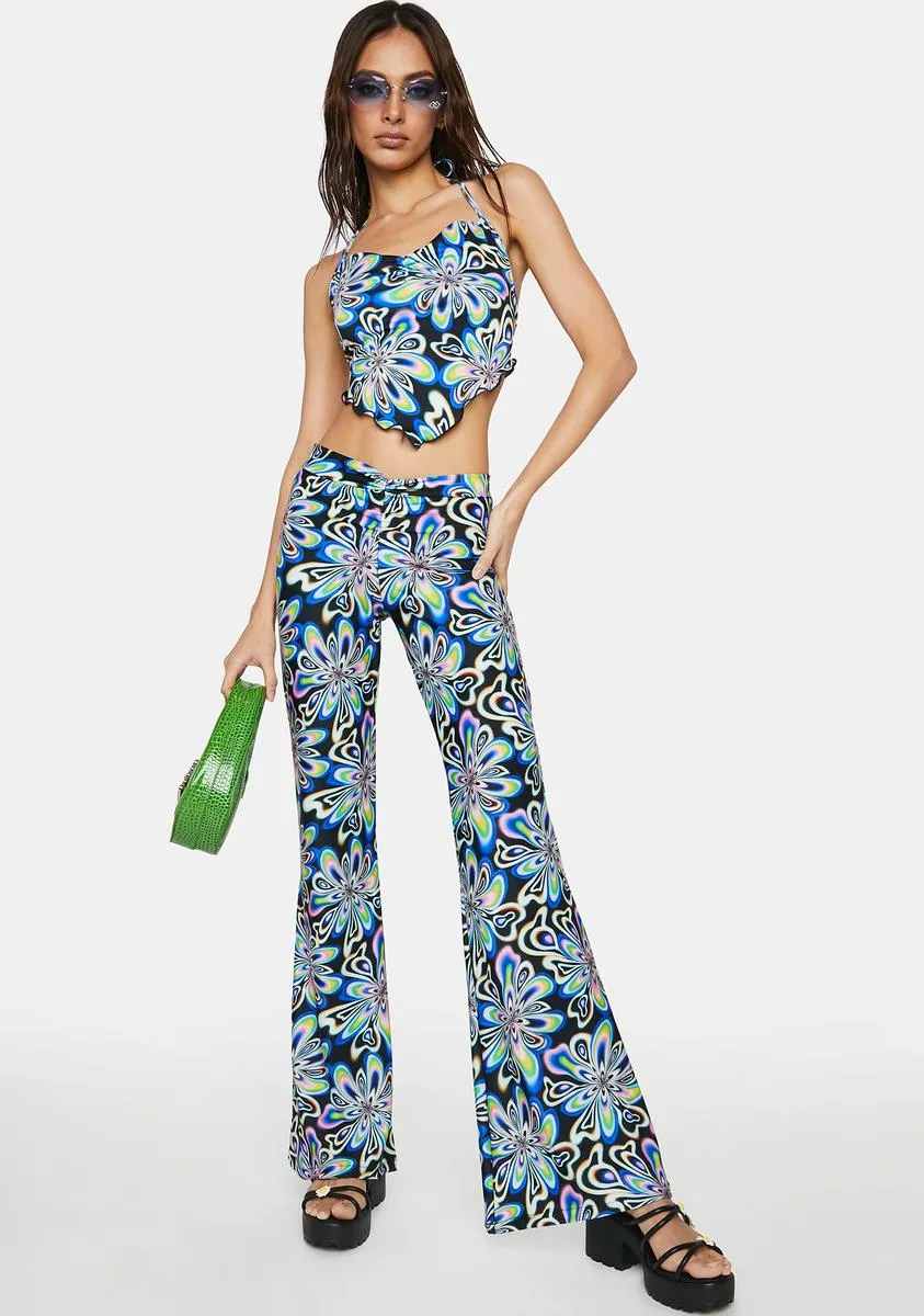 Wildly You Printed Flare Pants sold by Dolls Kill product image thumbnail 3