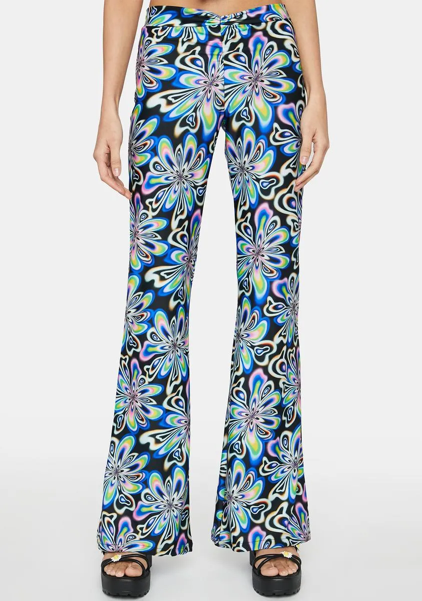Wildly You Printed Flare Pants sold by Dolls Kill