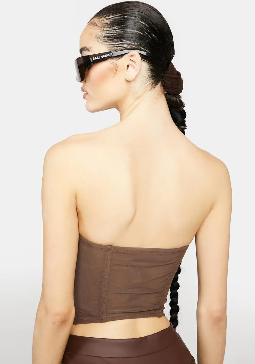 Mocha Won't You Want Me Corset Top sold by Dolls Kill product image thumbnail 4