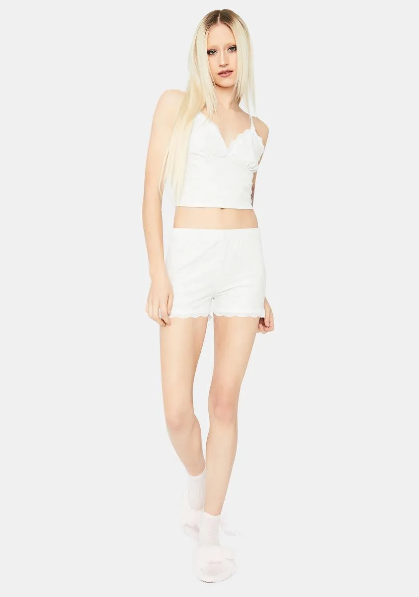 Kiss Me Softly Lace Trim Shorts Set sold by Dolls Kill product image thumbnail 3