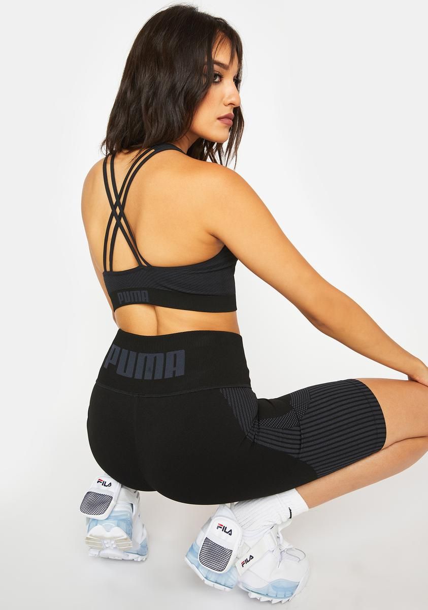 Black Low Impact Seamless Sports Bra sold by Dolls Kill product image thumbnail 4