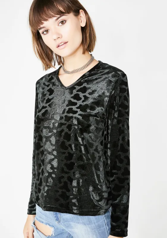 Vintage 90s Velvet Print Top sold by Dolls Kill