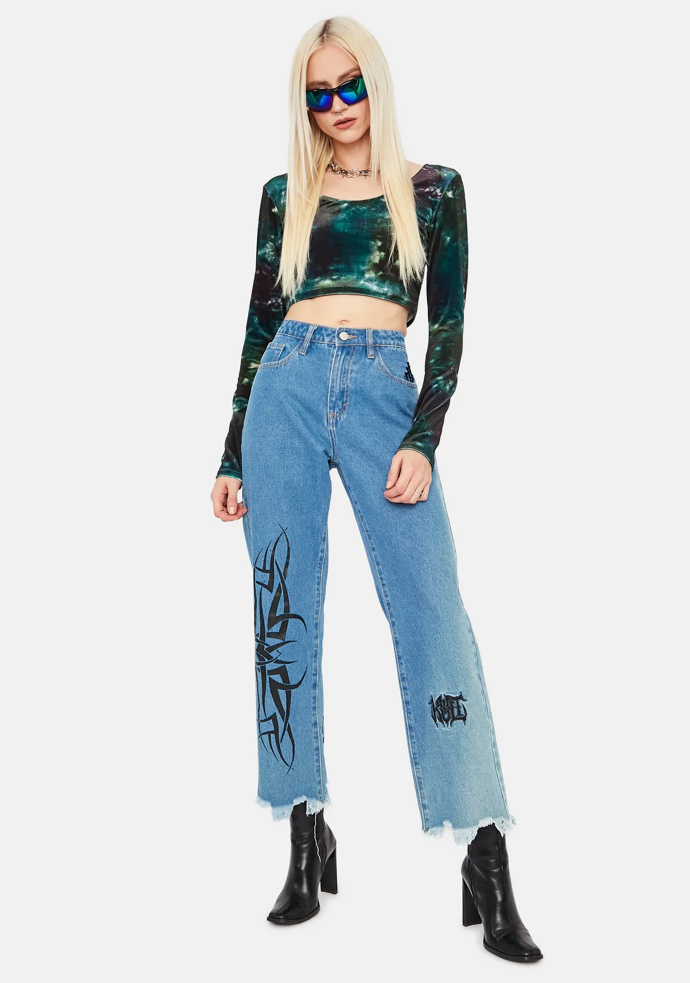 Scoop Neck Velvet Crop Top sold by Dolls Kill product image thumbnail 4