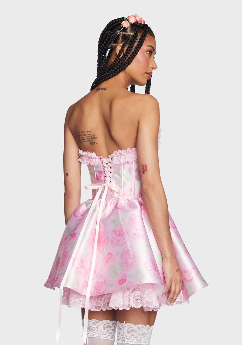 Forever Fancy Corset Dress - Pink Floral sold by Dolls Kill product image thumbnail 4