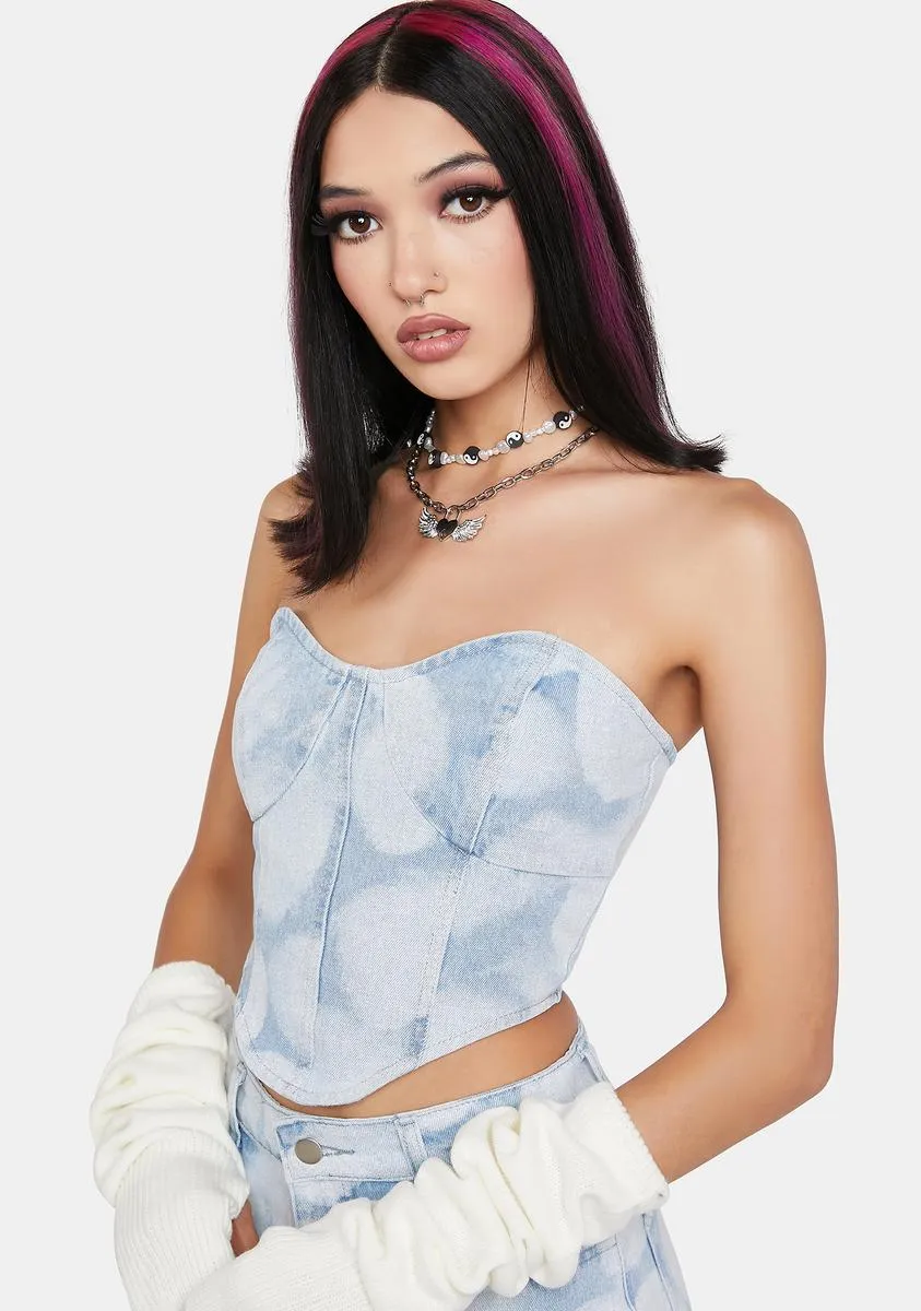 Look Ahead Denim Corset Top sold by Dolls Kill product image thumbnail 3