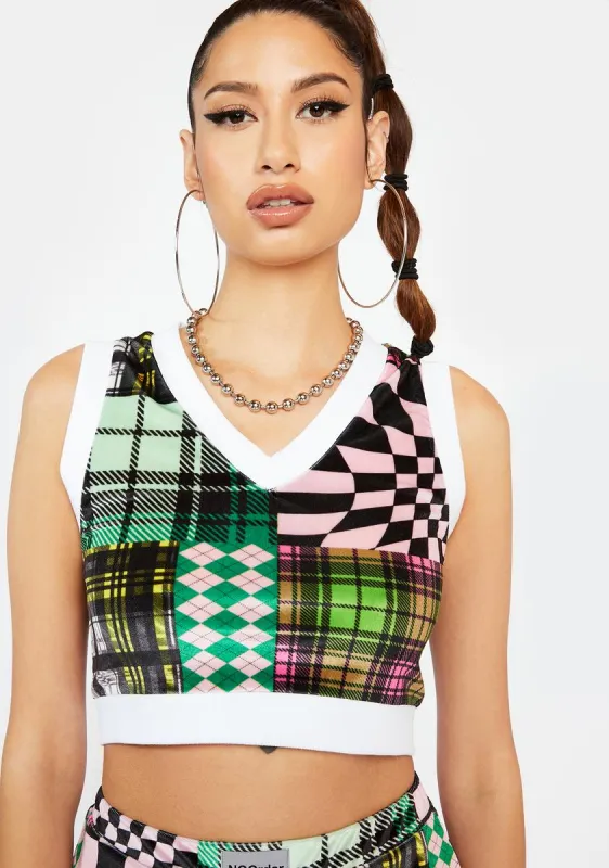 Patchwork Velour Vest sold by Dolls Kill