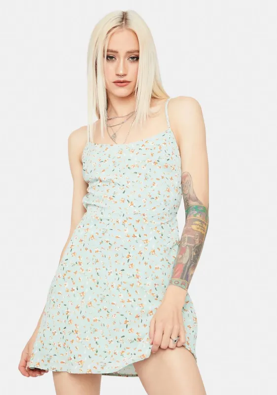 Floral Delight Open Back Mini Dress sold by Dolls Kill