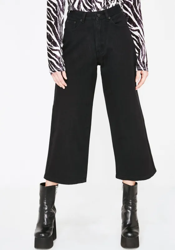 LO Black Wide Leg Jeans sold by Dolls Kill