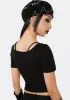 Cropped Lace Up Top sold by Dolls Kill