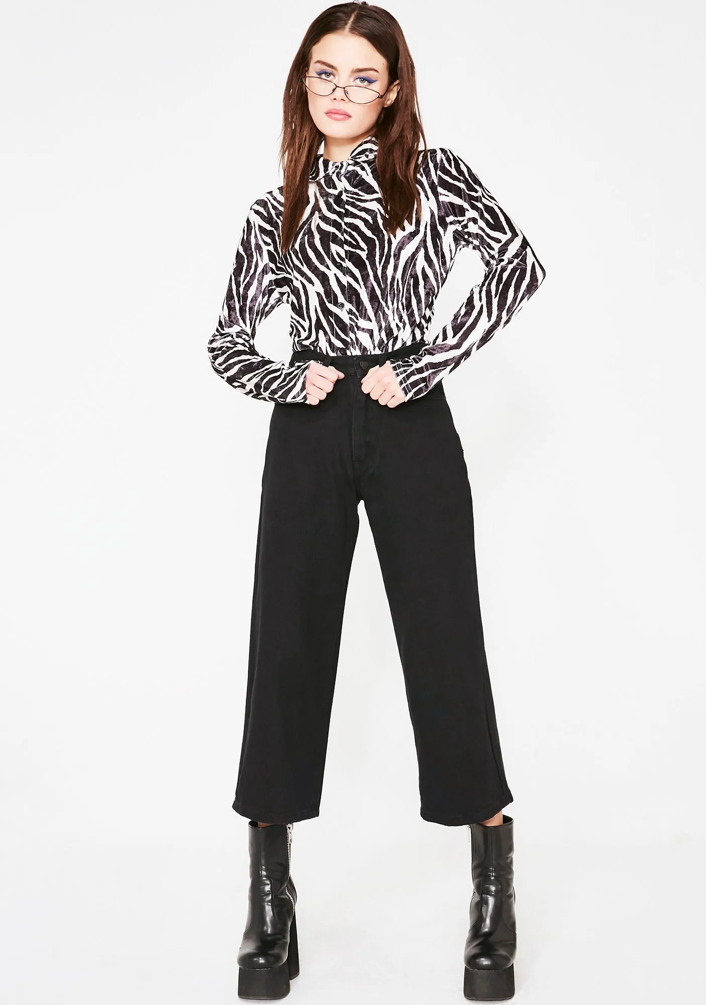 LO Black Wide Leg Jeans sold by Dolls Kill product image thumbnail 2