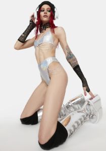 Futuristic Freak Rebel Metallic Bottoms sold by Dolls Kill
