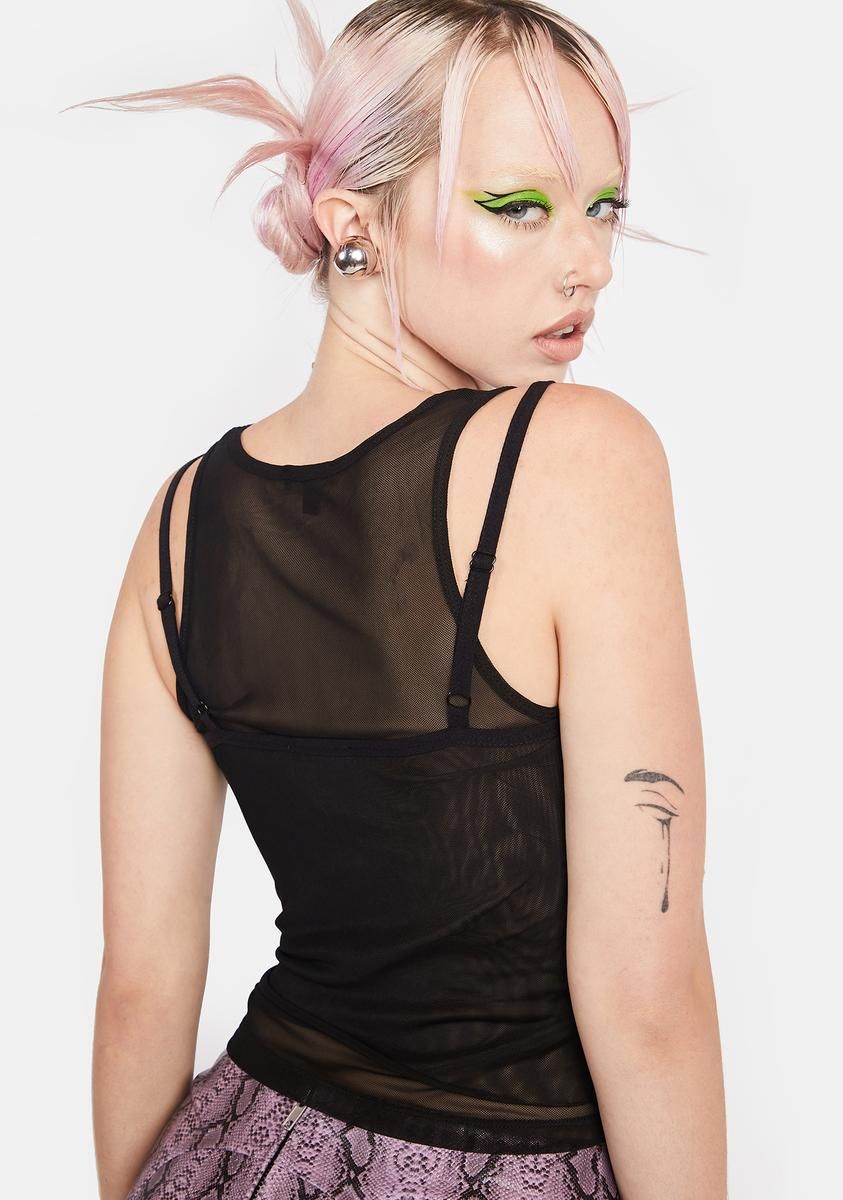 Double Down Mesh Layered Tank sold by Dolls Kill product image thumbnail 4