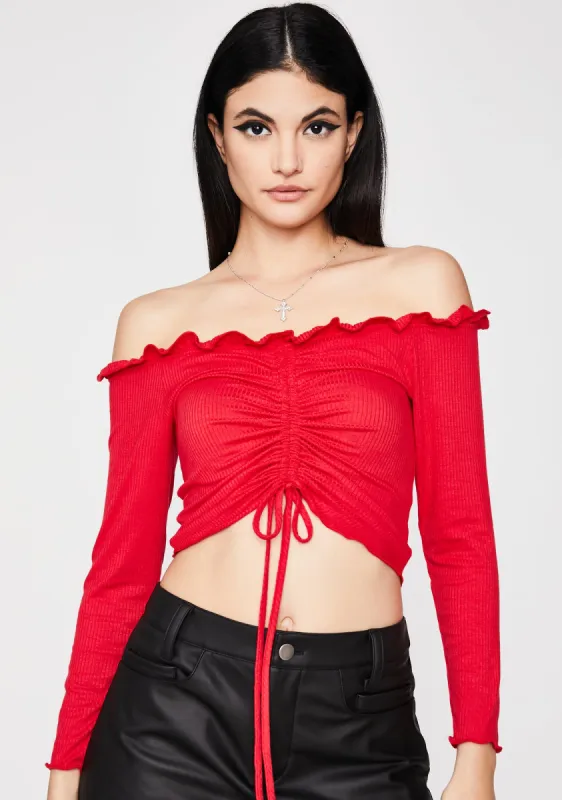 Flame One Two Three Ruched Top sold by Dolls Kill