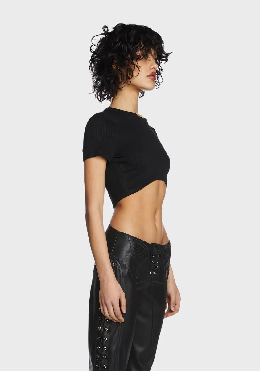 Curved Hem Ribbed Knit Top sold by Dolls Kill product image thumbnail 3