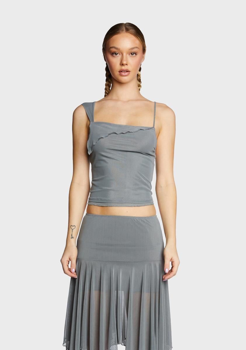 Sambu Crop Top - Blue/Grey sold by Dolls Kill