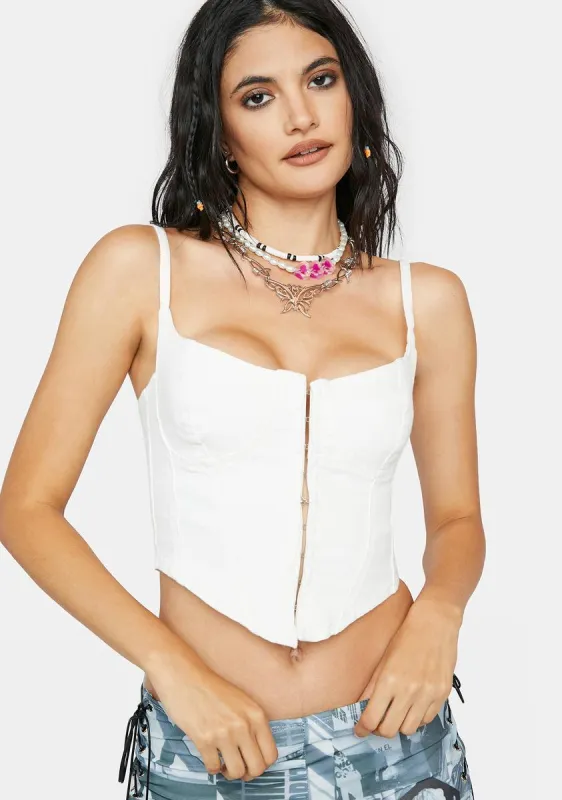 Keelee Denim Corset Top sold by Dolls Kill