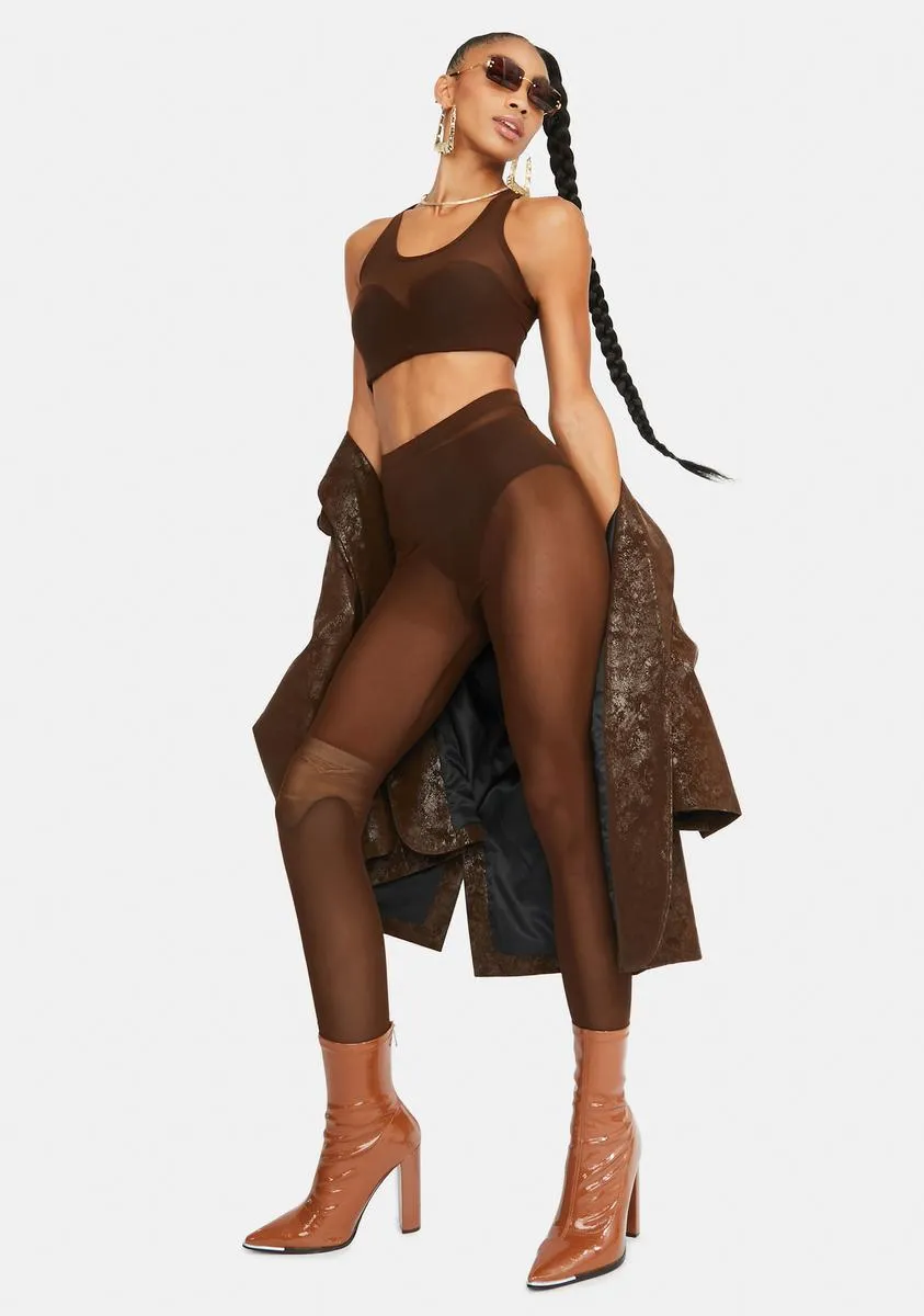 Chocolate Always The Baddest Sheer Leggings sold by Dolls Kill product image thumbnail 2