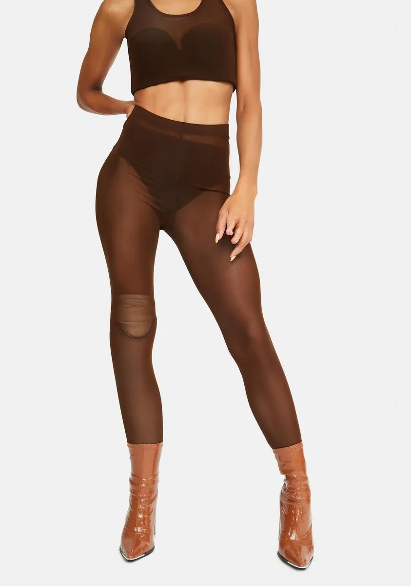 Chocolate Always The Baddest Sheer Leggings sold by Dolls Kill