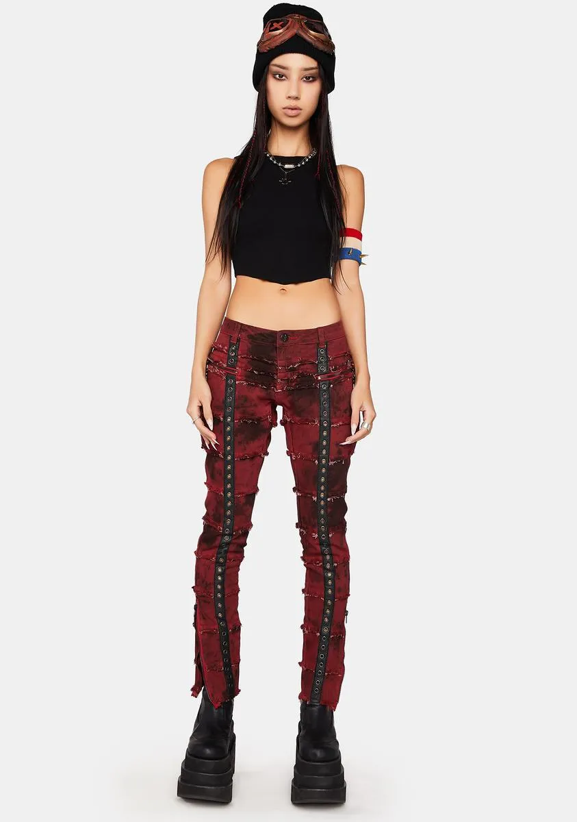 Modulation Red Acid Wash Skinny Jeans sold by Dolls Kill product image thumbnail 3