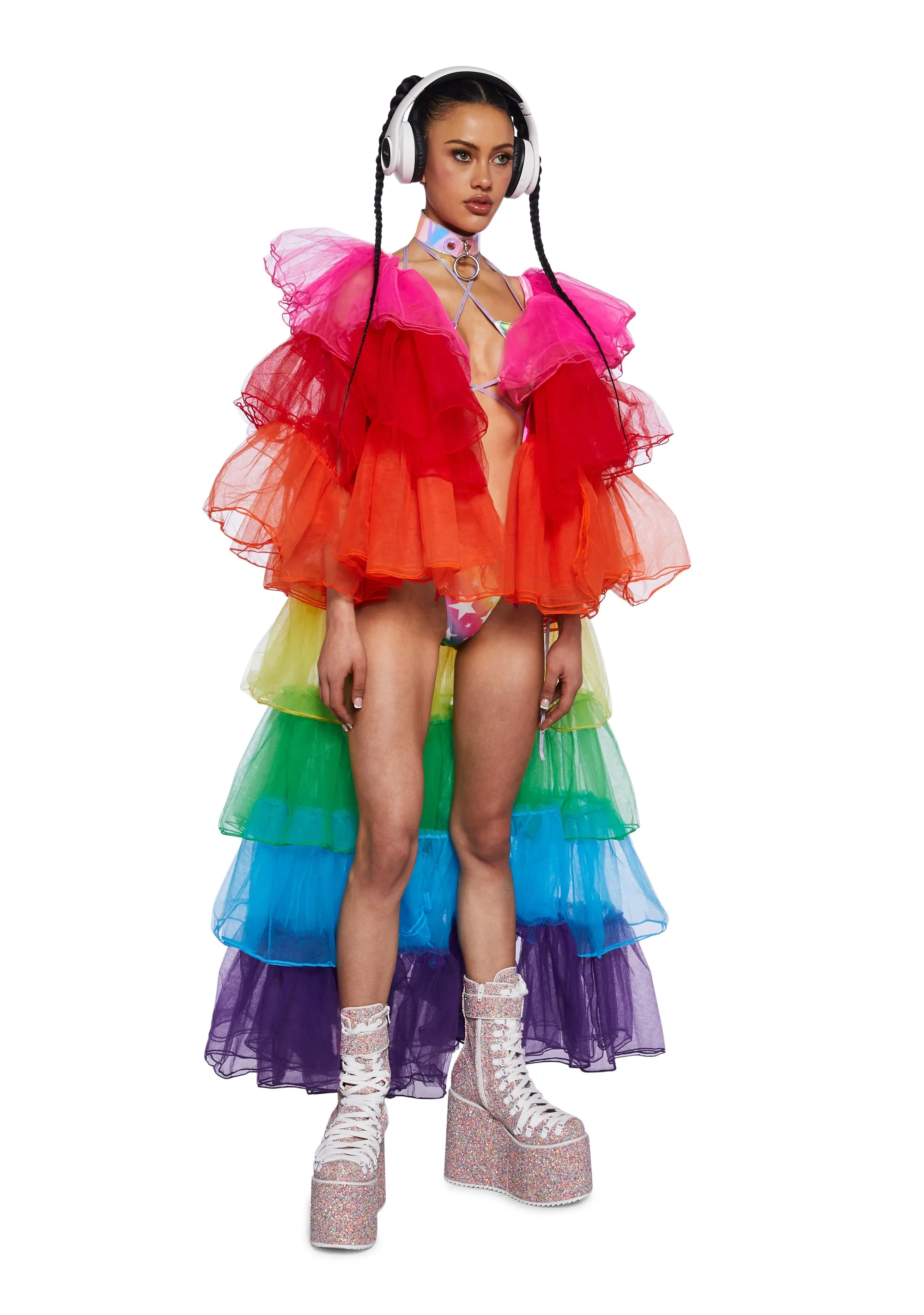 Rainbow Rhapsody Tulle Duster sold by Dolls Kill product image thumbnail 3