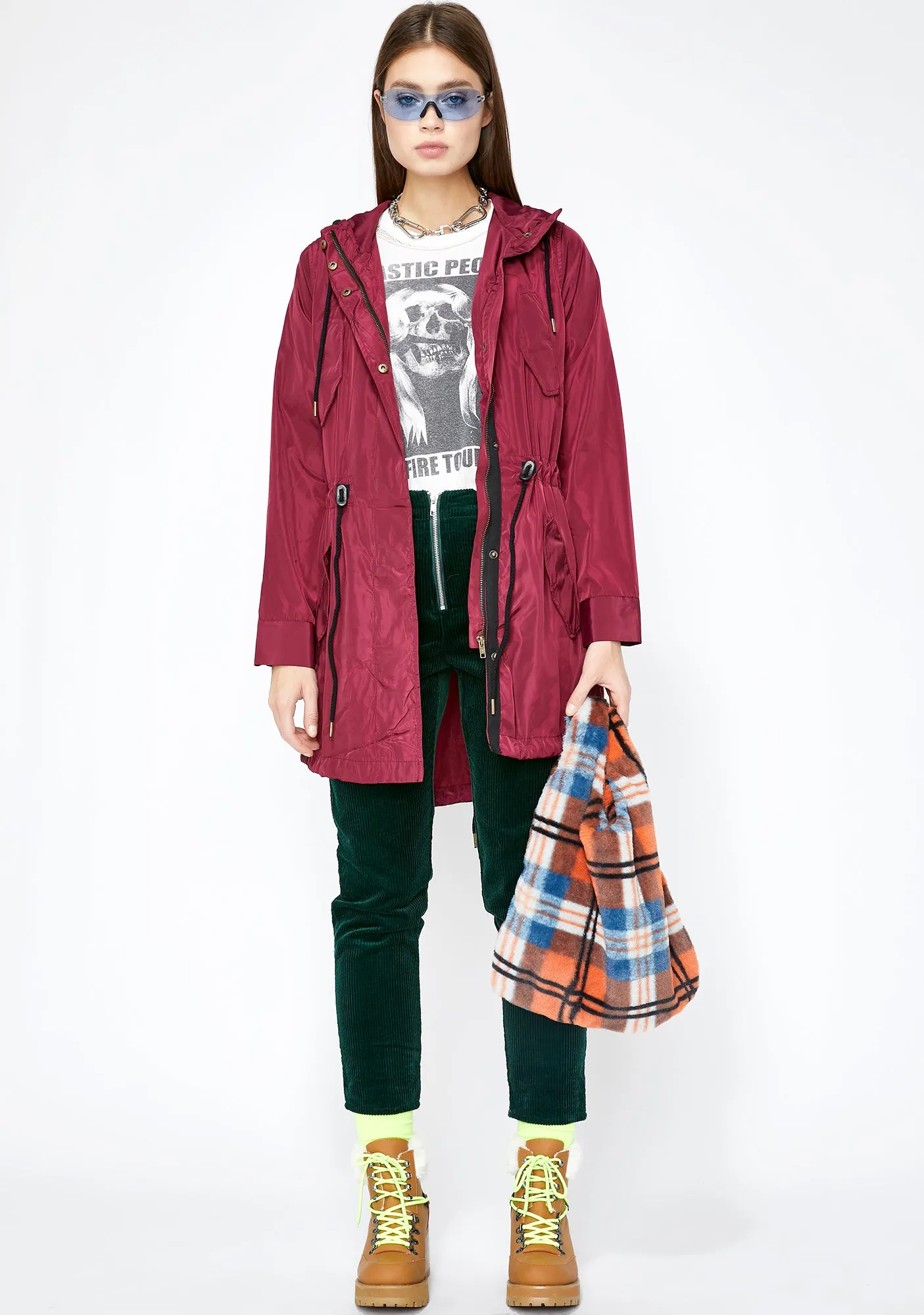 Wine Let's Runaway Anorak Jacket sold by Dolls Kill product image thumbnail 2
