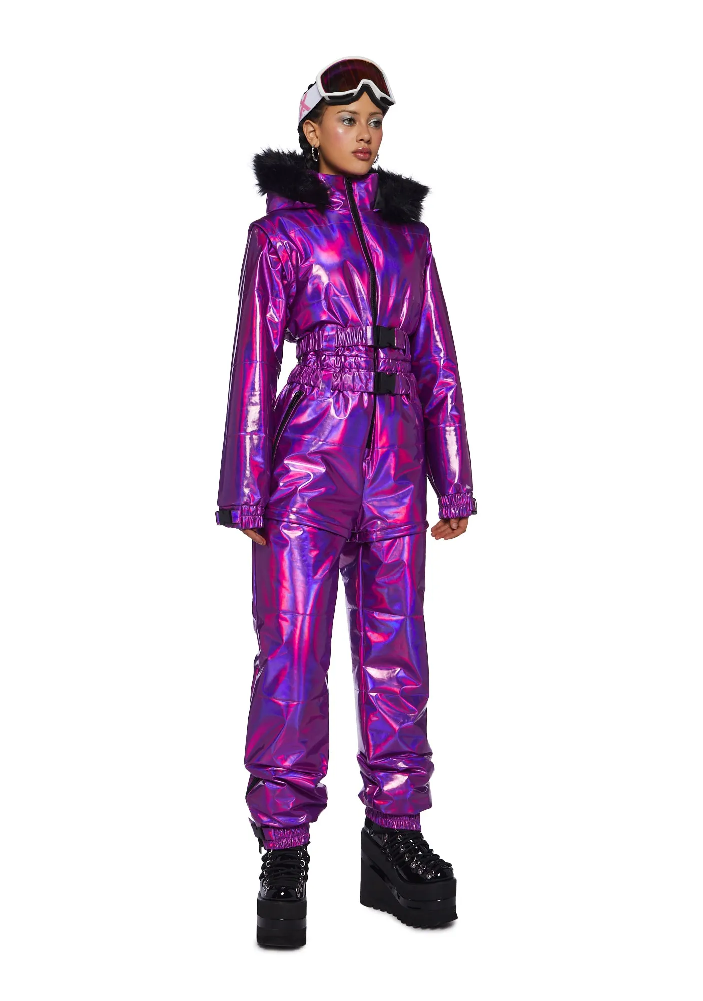 Aurora Beam Holographic Snowsuit - Purple sold by Dolls Kill product image thumbnail 5