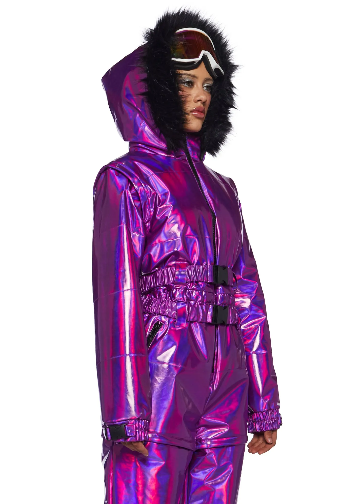 Aurora Beam Holographic Snowsuit - Purple sold by Dolls Kill product image thumbnail 2