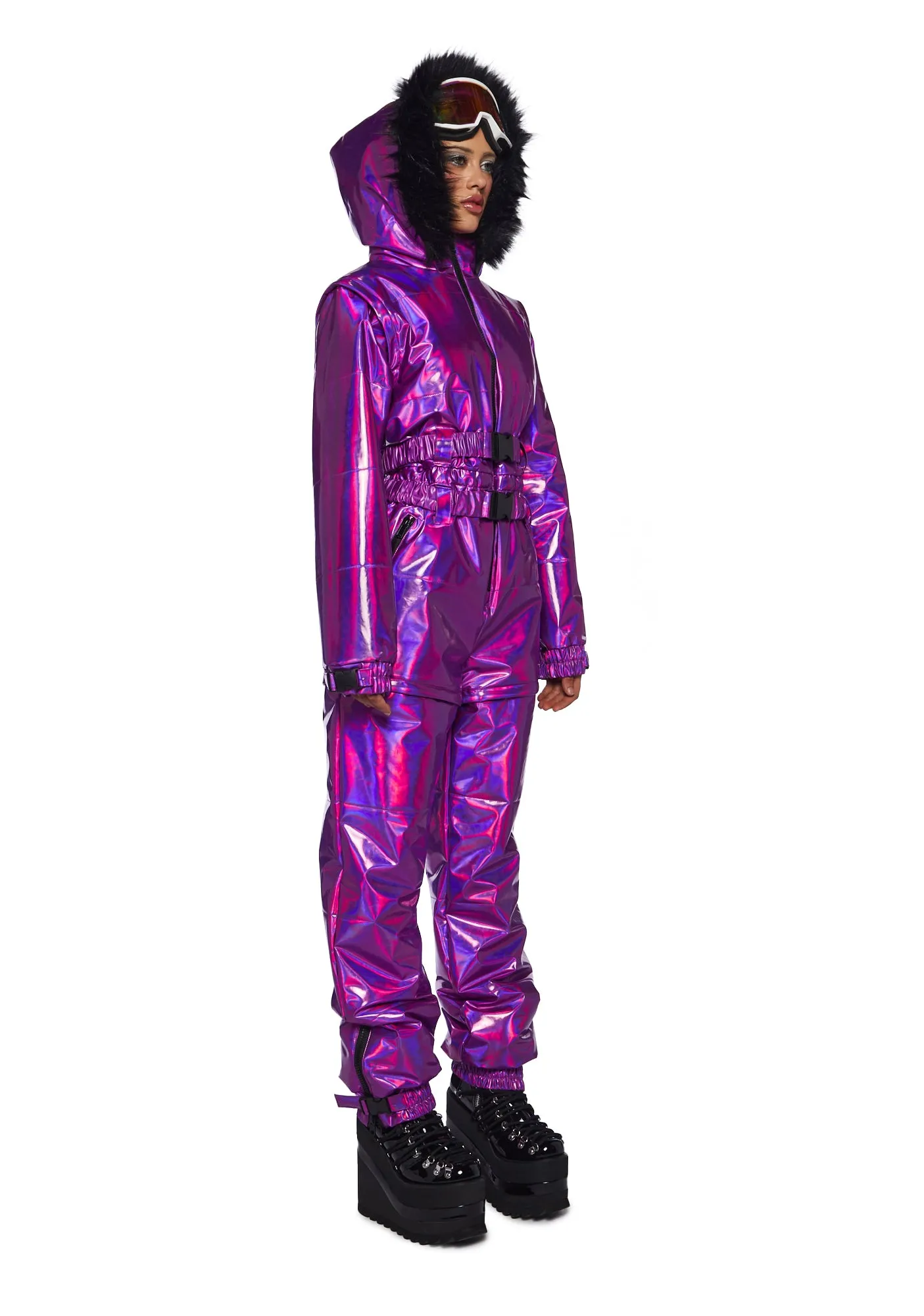 Aurora Beam Holographic Snowsuit - Purple sold by Dolls Kill product image thumbnail 3