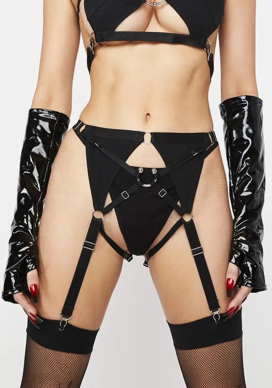 Strappy Garter Belt And Thong Set sold by Dolls Kill