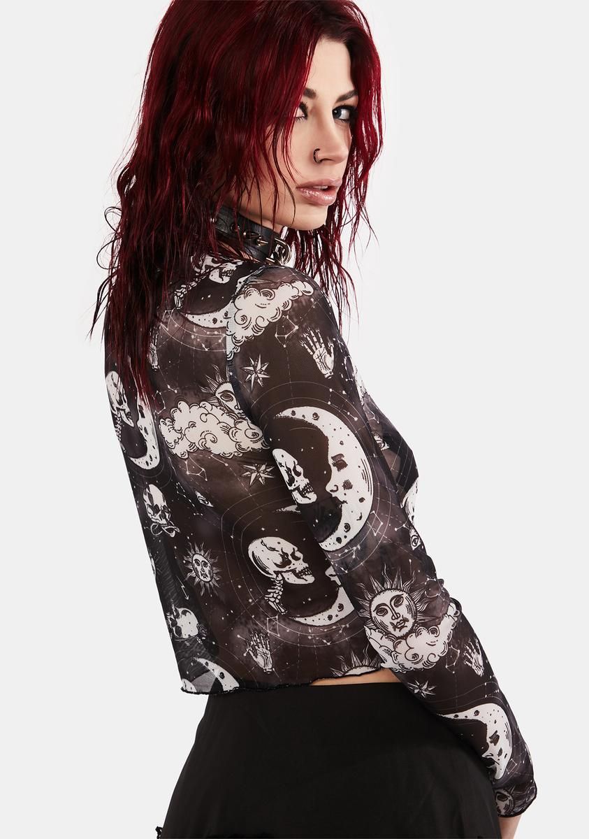 Moonstone Mesh Crop Top sold by Dolls Kill product image thumbnail 4