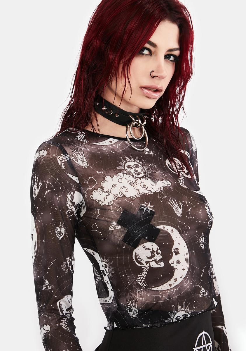 Moonstone Mesh Crop Top sold by Dolls Kill product image thumbnail 2