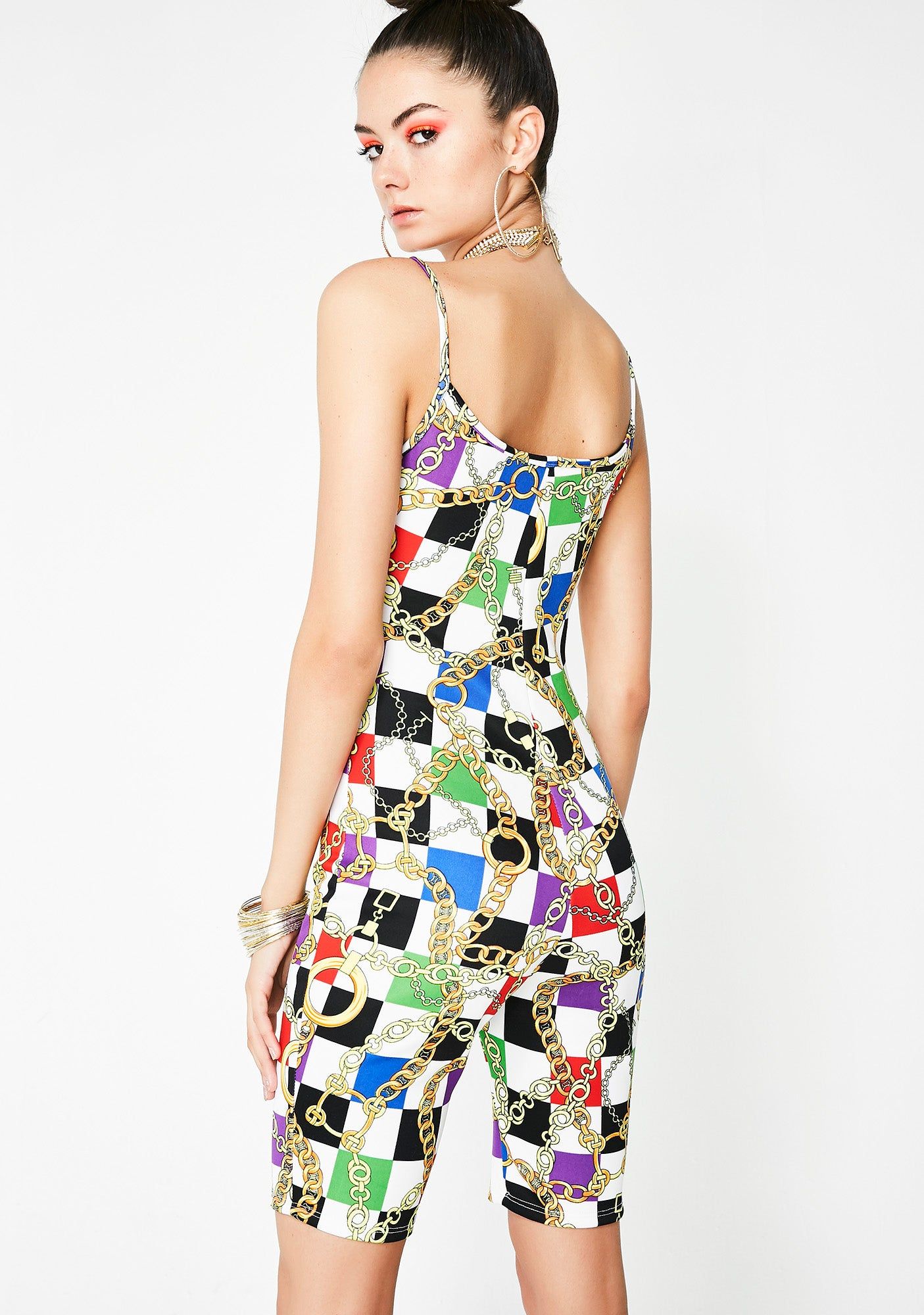 Mad Guap Checkered Catsuit sold by Dolls Kill product image thumbnail 4