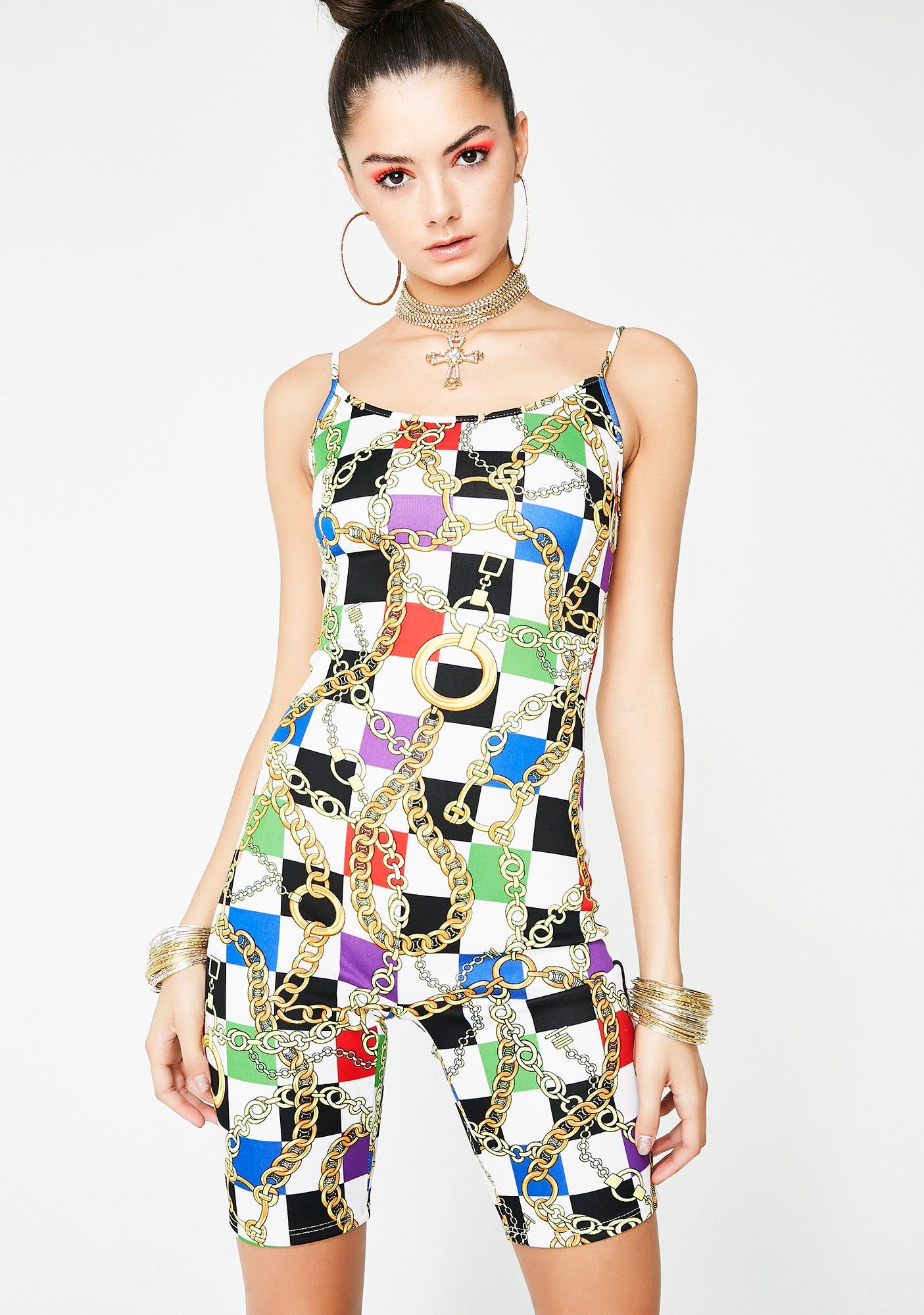 Mad Guap Checkered Catsuit sold by Dolls Kill