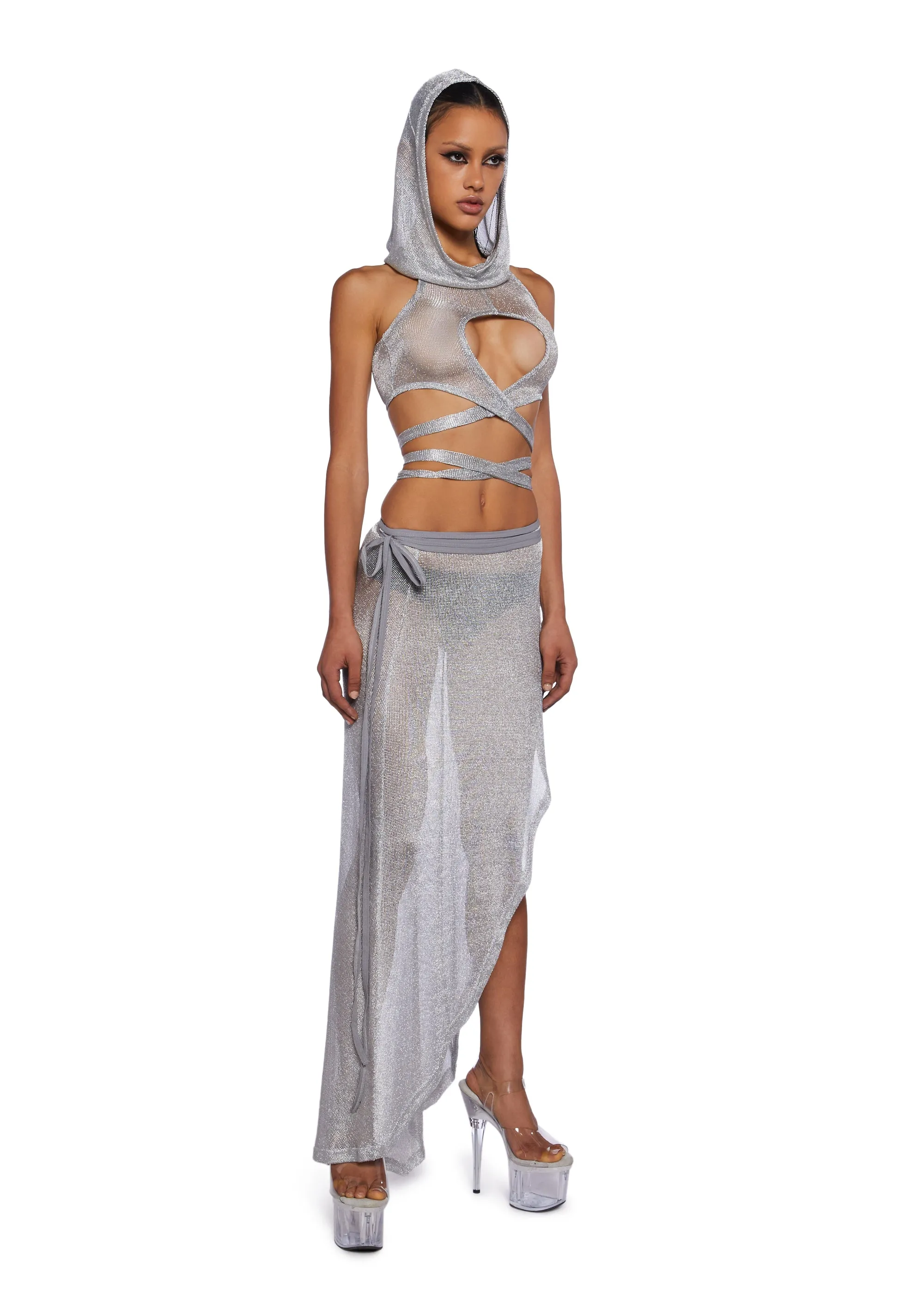 Chamber Metallic Hooded Top sold by Dolls Kill product image thumbnail 2