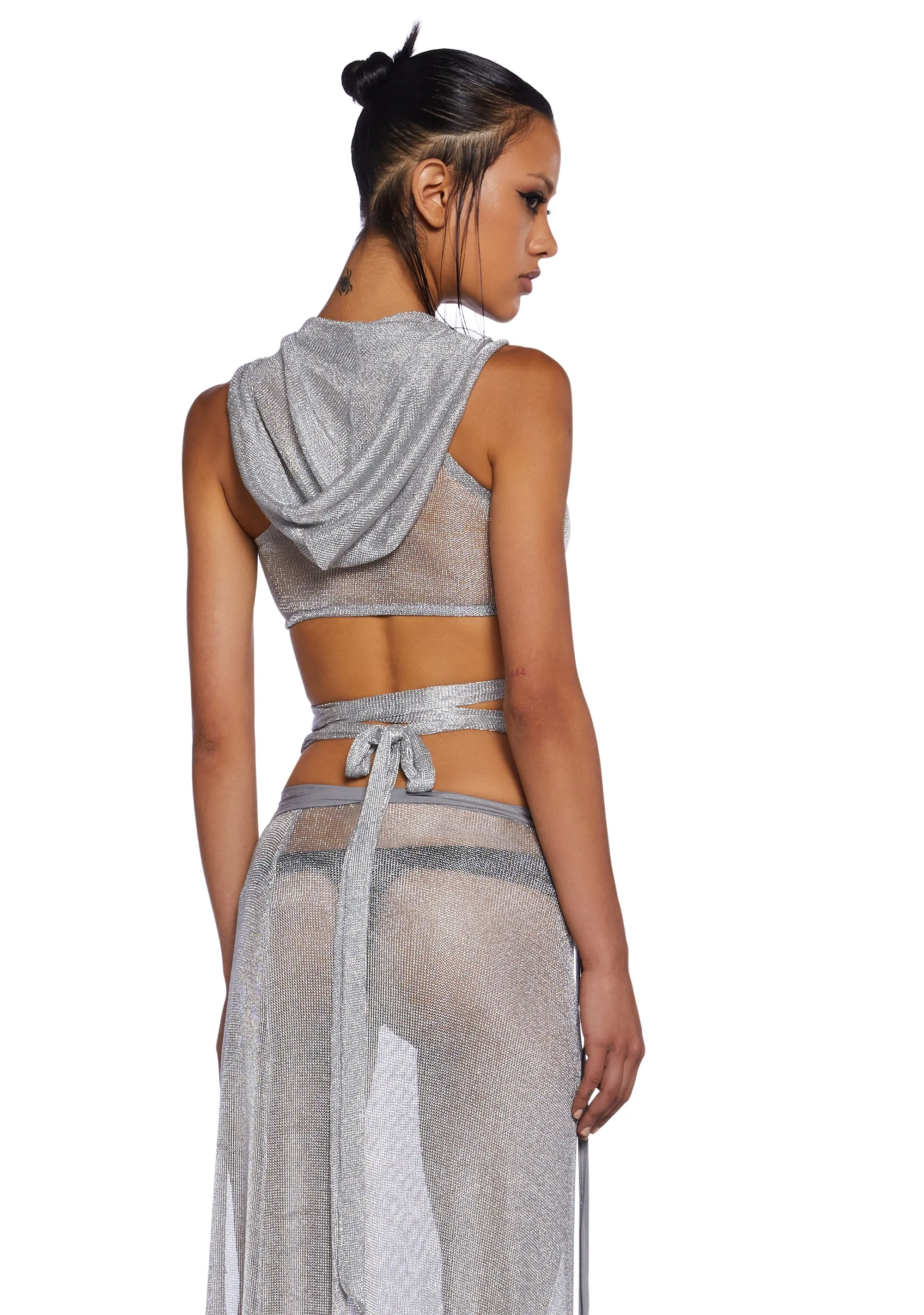 Chamber Metallic Hooded Top sold by Dolls Kill product image thumbnail 4
