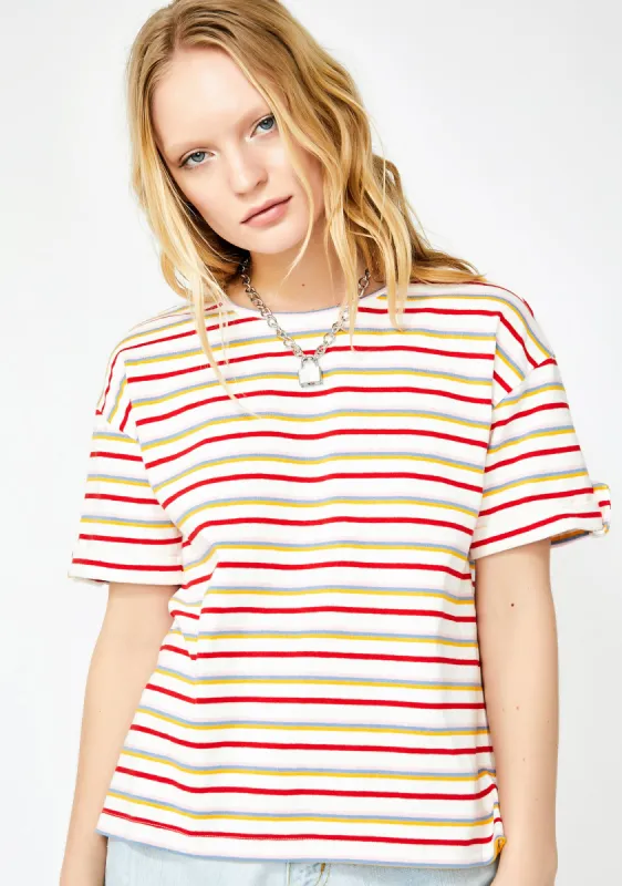 In A Funk Striped Tee sold by Dolls Kill