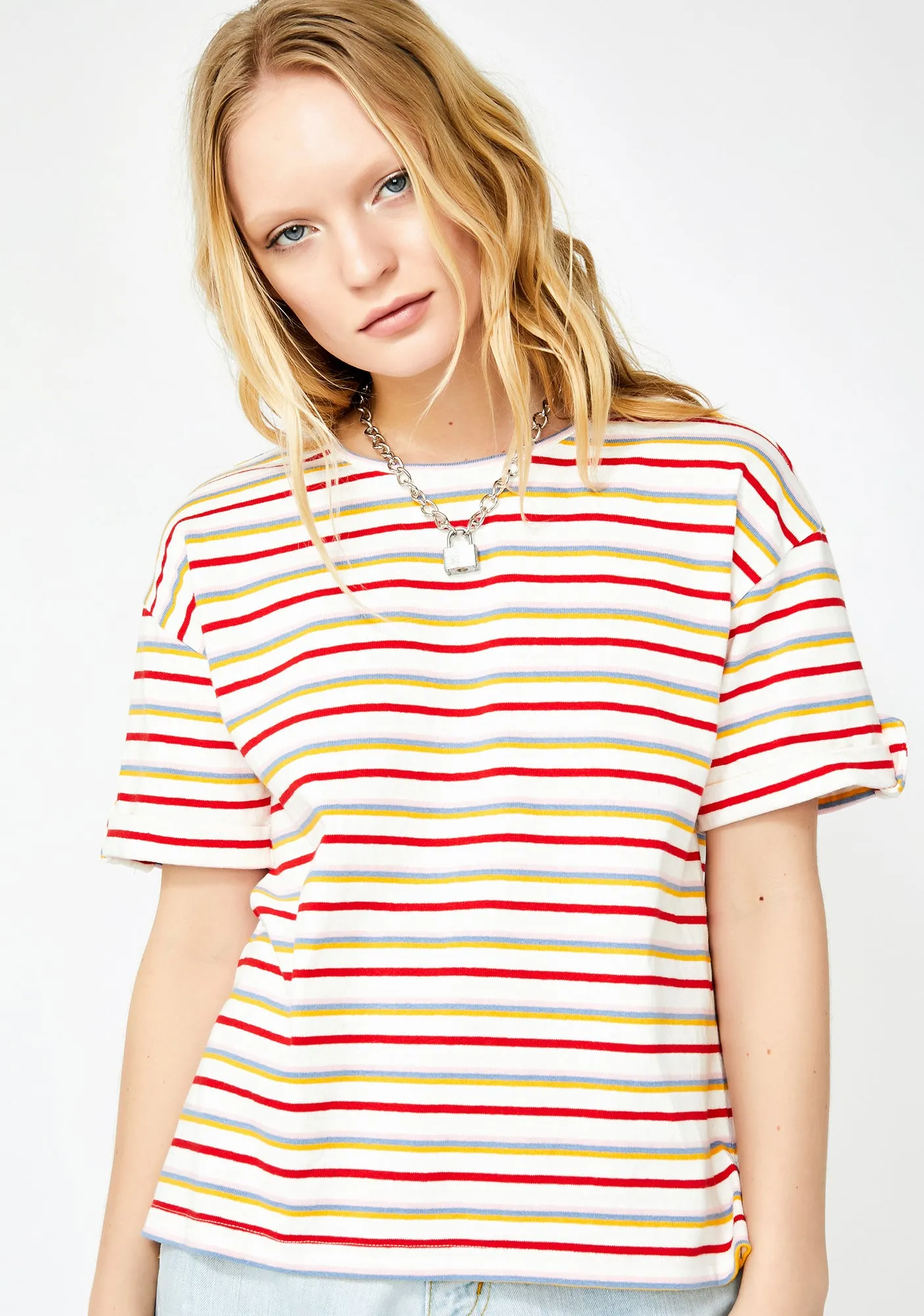 In A Funk Striped Tee sold by Dolls Kill