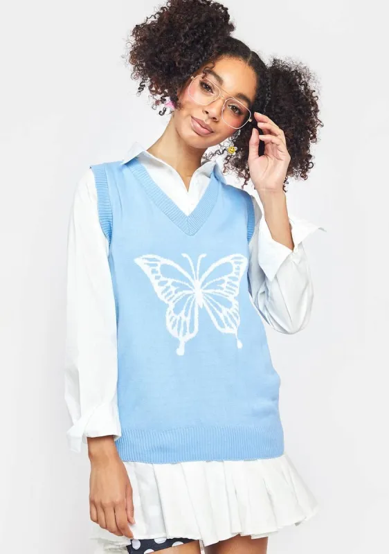 Knitted Butterfly Vest sold by Dolls Kill