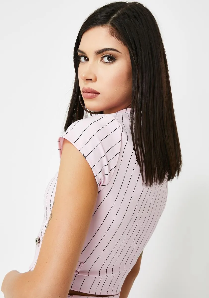 Fran Pinstripe Top sold by Dolls Kill product image thumbnail 4