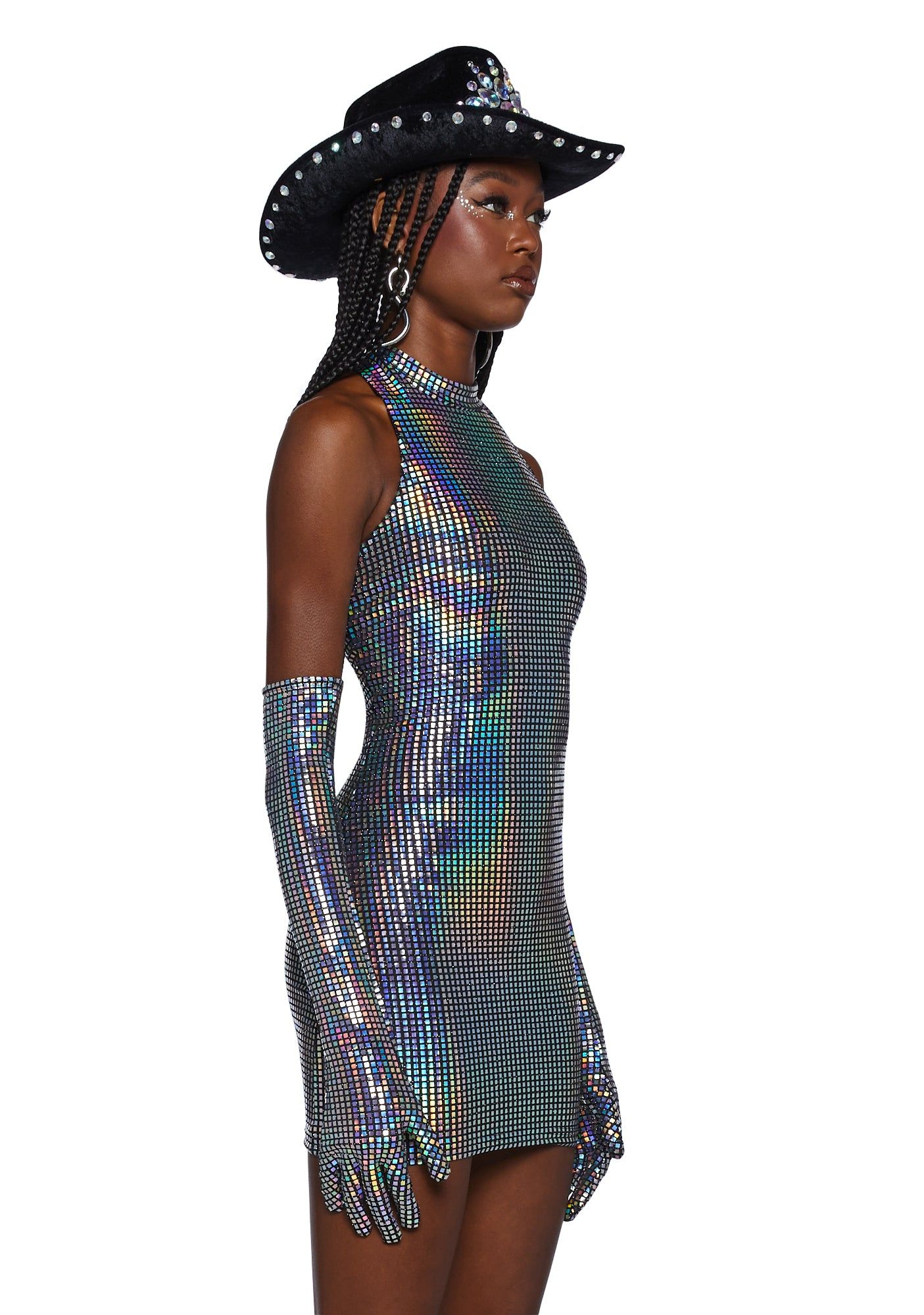 Moon Kissed Mini Dress And Gloves Set - Disco sold by Dolls Kill product image thumbnail 3