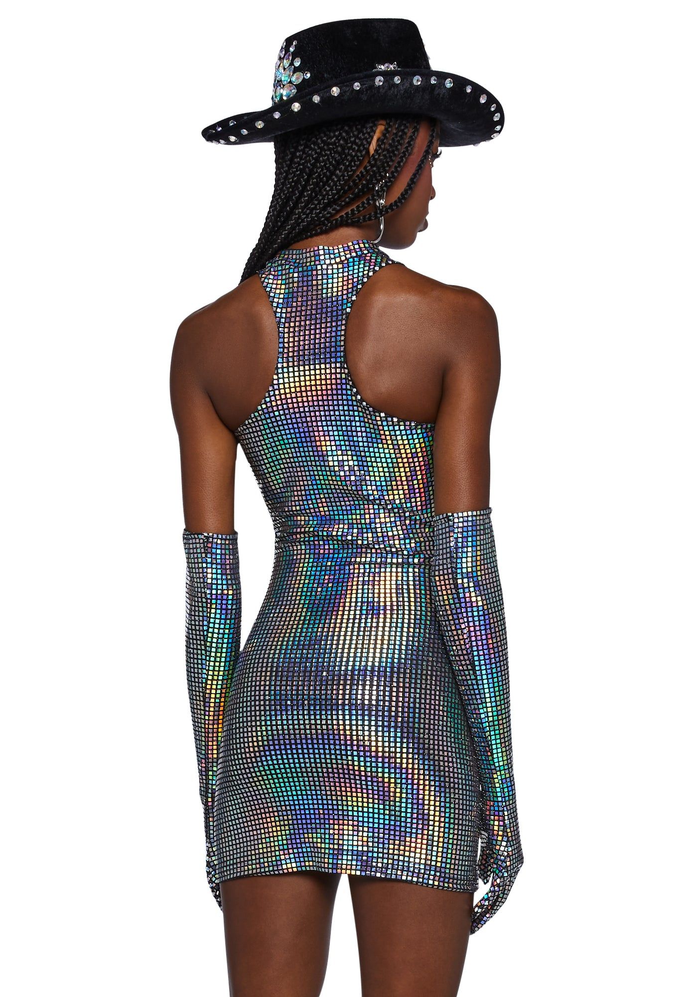 Moon Kissed Mini Dress And Gloves Set - Disco sold by Dolls Kill product image thumbnail 4