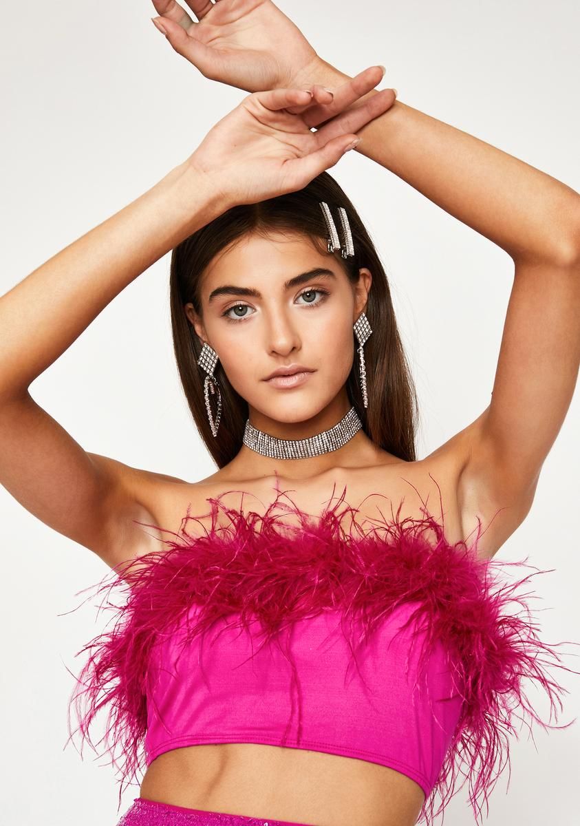 Baby Prissy Much Marabou Top sold by Dolls Kill