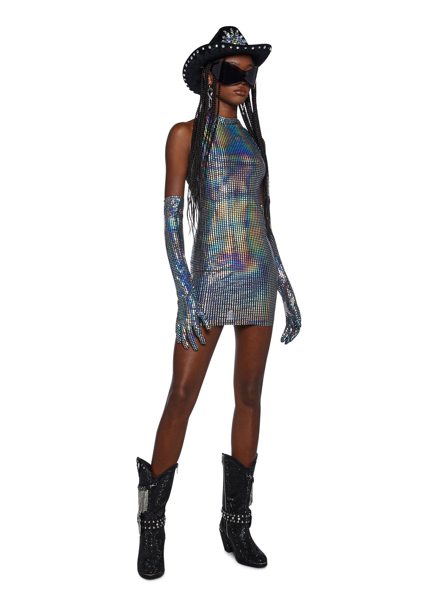 Moon Kissed Mini Dress And Gloves Set - Disco sold by Dolls Kill product image thumbnail 2