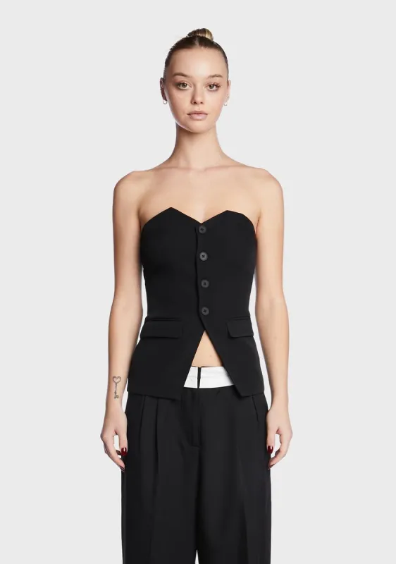 Athenia Strapless Tailored Top sold by Dolls Kill