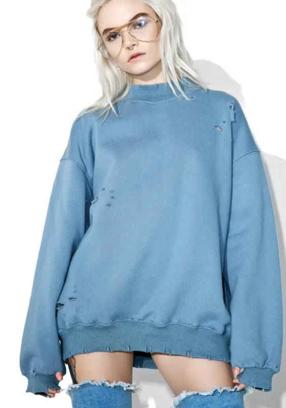 Fade Away Distressed Sweatshirt sold by Dolls Kill