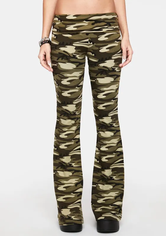 Camo Naomi Flared Leggings sold by Dolls Kill