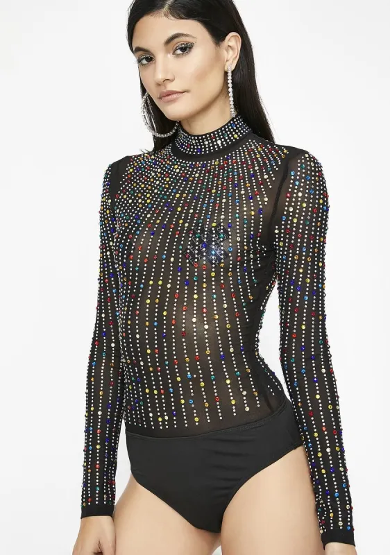 Radiant Slay Rhinestone Bodysuit sold by Dolls Kill