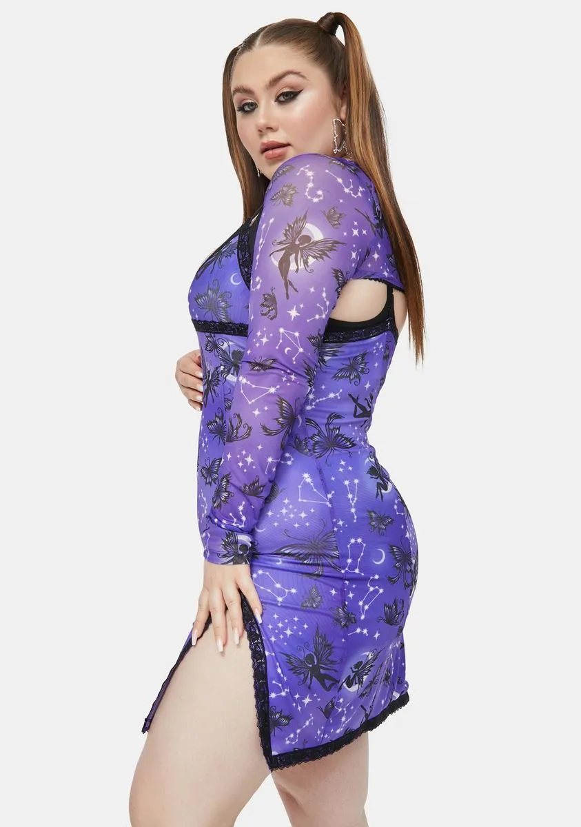 Plus Heighten Senses Goth Fairy Mesh Scallop Dress sold by Dolls Kill product image thumbnail 2